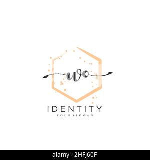 WO Handwriting logo vector art of initial signature, wedding, fashion, jewerly, boutique, floral and botanical with creative template for any company Stock Vector