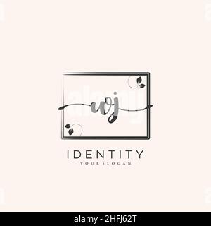 WJ Handwriting logo vector art of initial signature, wedding, fashion, jewerly, boutique, floral and botanical with creative template for any company Stock Vector