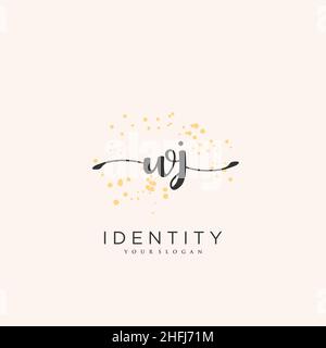 WJ Handwriting logo vector art of initial signature, wedding, fashion, jewerly, boutique, floral and botanical with creative template for any company Stock Vector