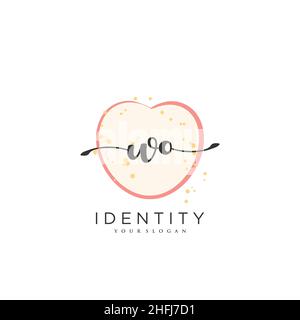 WO Handwriting logo vector art of initial signature, wedding, fashion, jewerly, boutique, floral and botanical with creative template for any company Stock Vector