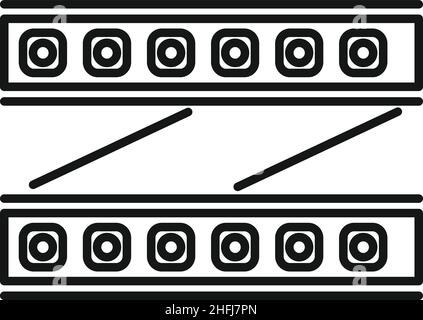 Led tape icon outline vector. Strip light. Diode stripe Stock Vector