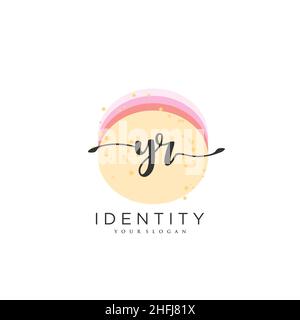 YR Handwriting logo vector art of initial signature, wedding, fashion, jewerly, boutique, floral and botanical with creative template for any company Stock Vector