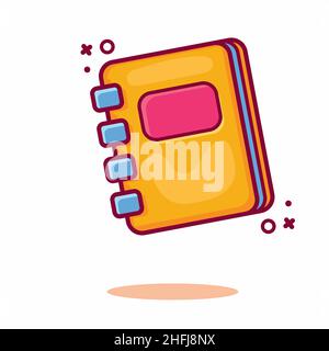 agenda book isolated cartoon vector illustration in outline flat style Stock Vector