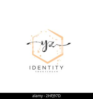 YZ Handwriting logo vector art of initial signature, wedding, fashion, jewerly, boutique, floral and botanical with creative template for any company Stock Vector