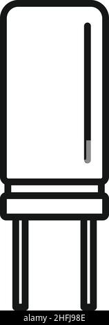 Ceramic capacitor icon outline vector. Component circuit. Electronic chip Stock Vector