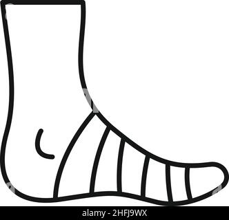 Bandage foot finger icon outline vector. Accident fracture. Elastic plaster Stock Vector