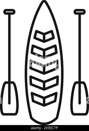 Sup paddleboard icon outline vector. Paddle board. Surf stand Stock Vector