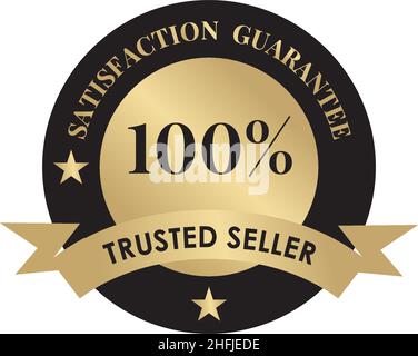 Trusted seller label emblem logo design vector template Stock Vector