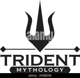 Trident logo icon design vector illustration template Stock Vector