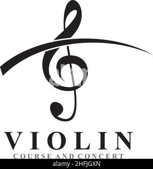 Violin icon logo design inspiration vector template Stock Vector