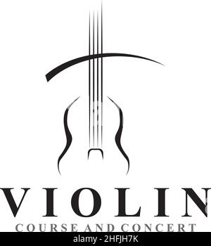 Violin icon logo design inspiration vector template Stock Vector