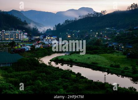 Mountains under mist in the morning Amazing nature scenery form Kerala God's own Country Tourism and travel concept image, Fresh and relax type nature Stock Photo