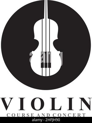 Violin icon logo design inspiration vector template Stock Vector