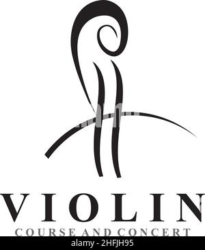 Violin icon logo design inspiration vector template Stock Vector