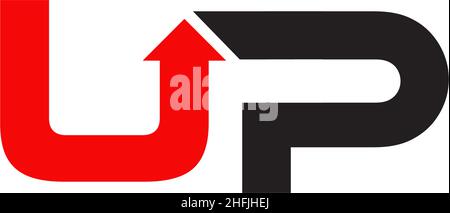 UP typeface lettering icon logo design vector template illustration Stock Vector