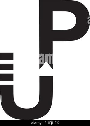 UP typeface lettering icon logo design vector template illustration Stock Vector