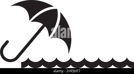 Umbrella icon logo design vector template Stock Vector