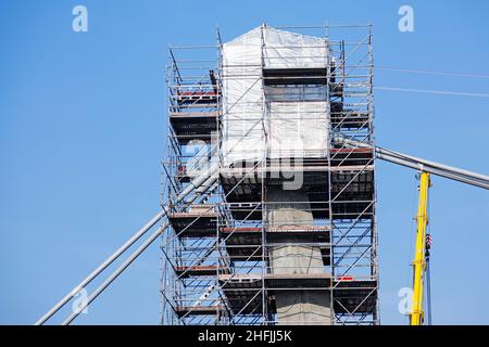 Umea, Norrland Sweden - July 28, 2019: bridge pillar under construction Stock Photo