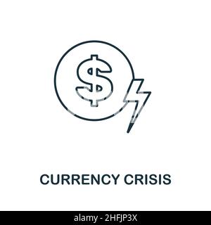 Currency Crisis icon. Line element from economic crisis collection. Linear Currency Crisis icon sign for web design, infographics and more. Stock Vector