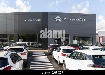 VALENCIA, SPAIN - JANUARY 13, 2022: Citroen is a French brand of automobiles owned by Stellantis Stock Photo