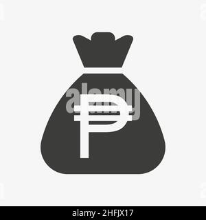 Philippine peso icon. Sack with PHP currency Stock Vector