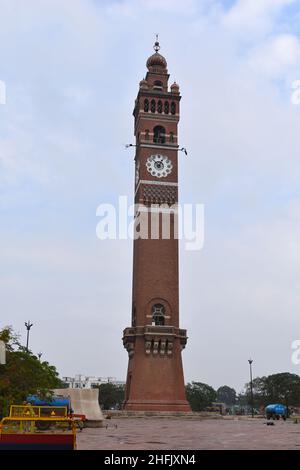 Ghanta Ghar-Husainabad Clock Tower located in the city of Lucknow. It was built in 1881 by Nawab Nasir-ud-Din Haider. Lucknow, Uttar Pradesh, India Stock Photo