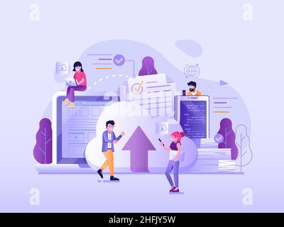 Cloud Computing Services and Online Data Storage Stock Vector