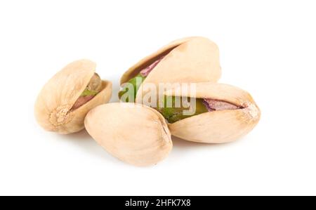 Pistachios isolated on white a background Stock Photo