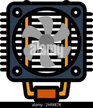 CPU Fan Icon. Editable Bold Outline With Color Fill Design. Vector Illustration. Stock Vector