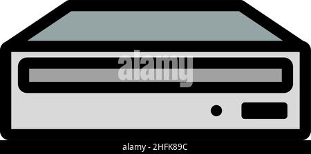 CD-ROM Icon. Editable Bold Outline With Color Fill Design. Vector Illustration. Stock Vector