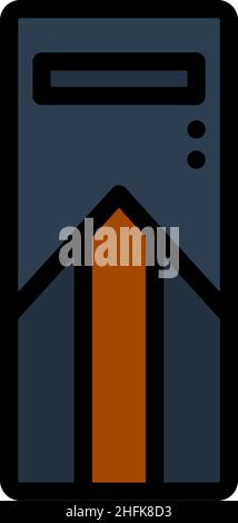 System Unit Icon. Editable Bold Outline With Color Fill Design. Vector ...