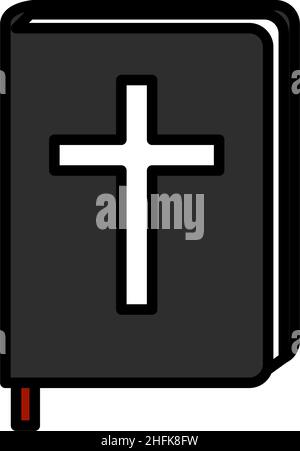 Holly Bible Icon. Editable Bold Outline With Color Fill Design. Vector Illustration. Stock Vector