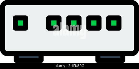 Ethernet Switch Icon. Editable Bold Outline With Color Fill Design ...