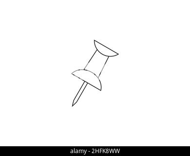 Pin, pushpin icon. Vector illustration. Flat design. Stock Vector