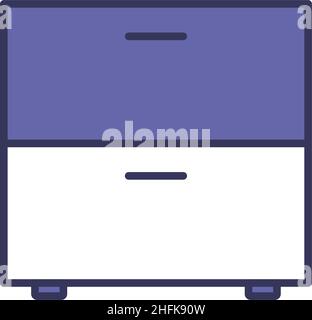 Bedroom Nightstand Icon. Editable Bold Outline With Color Fill Design. Vector Illustration. Stock Vector