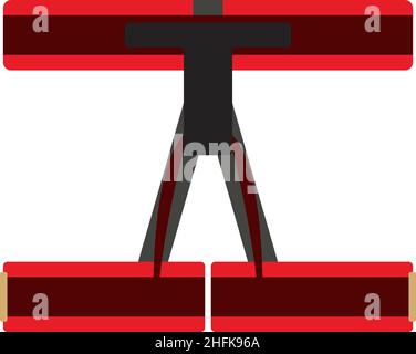 Alpinist Belay Belt Icon. Flat Color Design. Vector Illustration. Stock Vector