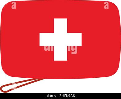 Alpinist First Aid Kit Icon. Flat Color Design. Vector Illustration. Stock Vector