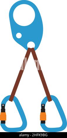 Alpinist Self Rescue System Icon. Flat Color Design. Vector Illustration. Stock Vector