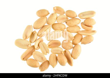 Roasted Peanuts Isolated on White Background with Clipping Path Stock Photo