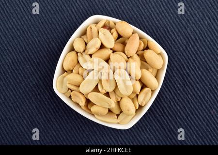 Top View of Salted Peanuts in Bowl Stock Photo