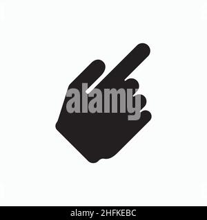 Human Hand Pointing Towards the side Icon for Graphic Design Projects on white background. Vector illustration. Eps 10 vector file. Stock Vector
