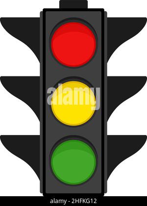 Traffic light on white background, vector illustration Stock Vector