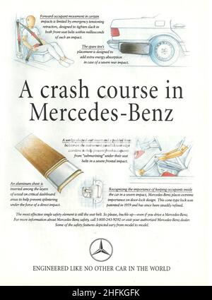 Vintage advertisement paper ad of Mercedes Benz cars Stock Photo