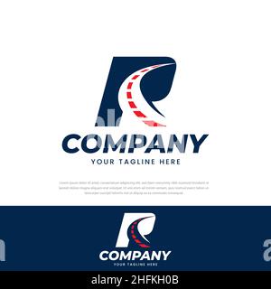 Initial R logo Minimalist and simple modern streets. Concept of Destination, Address, Position and Travel Stock Vector