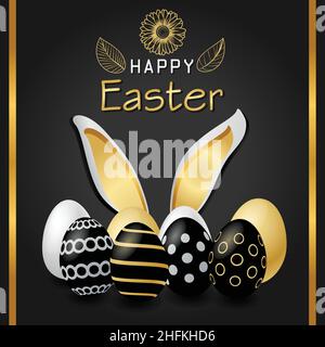 Happy Easter egg greeting postcard vector Stock Vector