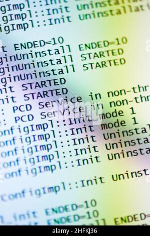 Close Up Of Data Files on Computer Screen Stock Photo