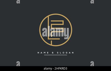 Modern abstract letter LF, FL logo design. Minimal LF, FL initial based icon vector Stock Vector