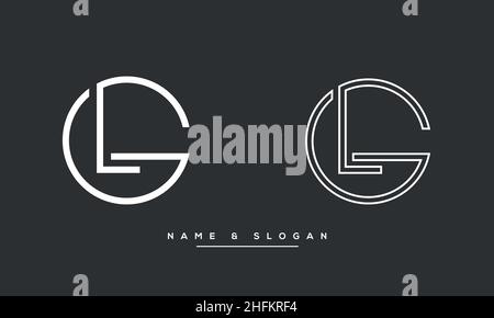 Modern abstract letter LG, GL luxury logo design. Minimal LG, GL initial based icon vector Stock Vector