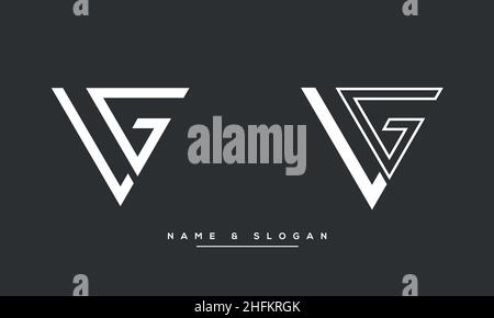 Modern abstract letter LG, GL luxury logo design. Minimal LG, GL initial based icon vector Stock Vector