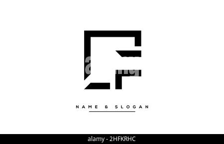 Modern abstract letter LF, FL logo design. Minimal LF, FL initial based icon vector Stock Vector